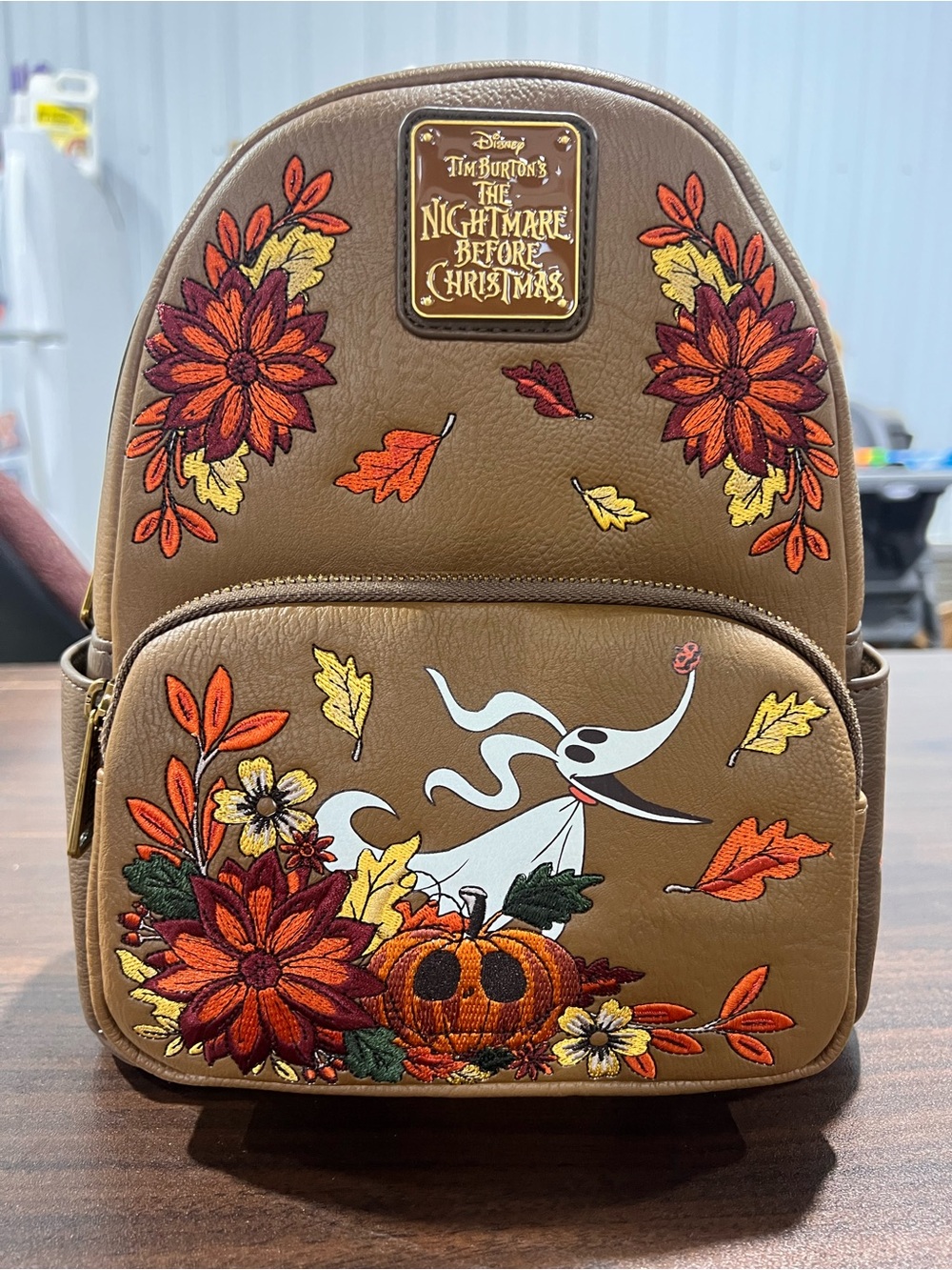 Loungefly Brown Nightmare Before Christmas Autumn Floral Mini Backpack